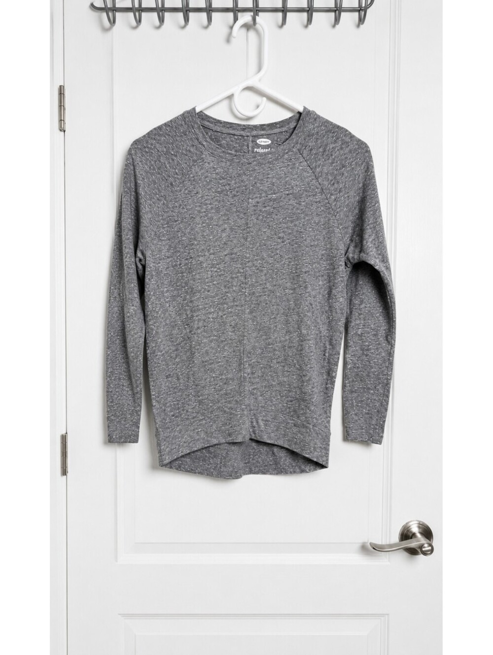Old Navy Girls Relaxed Gray Heather Long Sleeve Top Size M 8